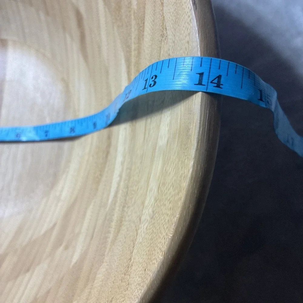 Bamboo Serving Bowl ‎ Red Oval 14x13x5